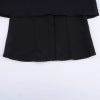 Flip collar short sleeved double layered design shirt top for women